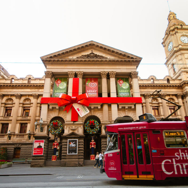 Christmas Bow Melbourne Town Hall