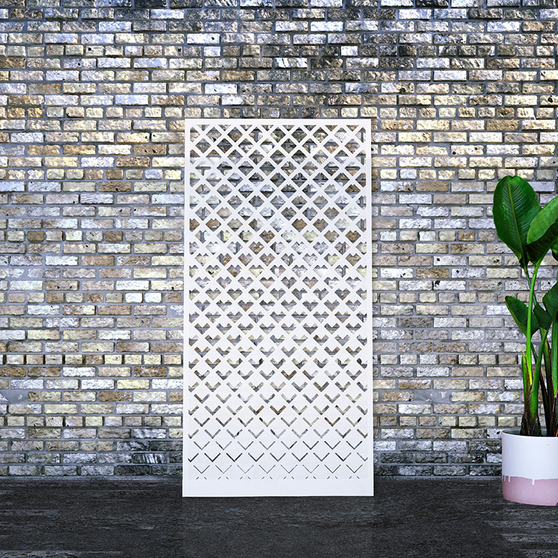 White Privacy screen leaning on factory wall