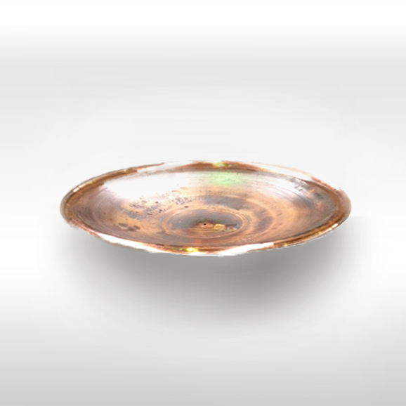 Copper Dish with Rolled Lip