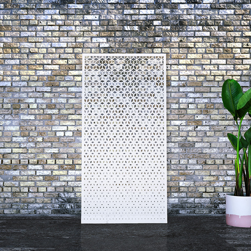 White Privacy screen leaning on factory wall