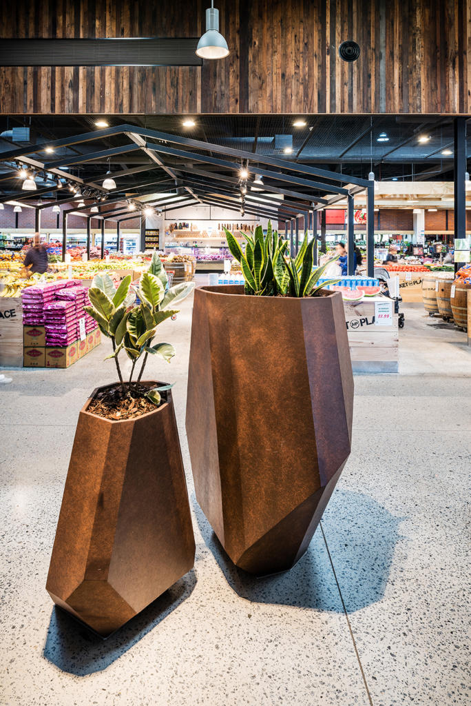 Large indoor planter pots made from steel
